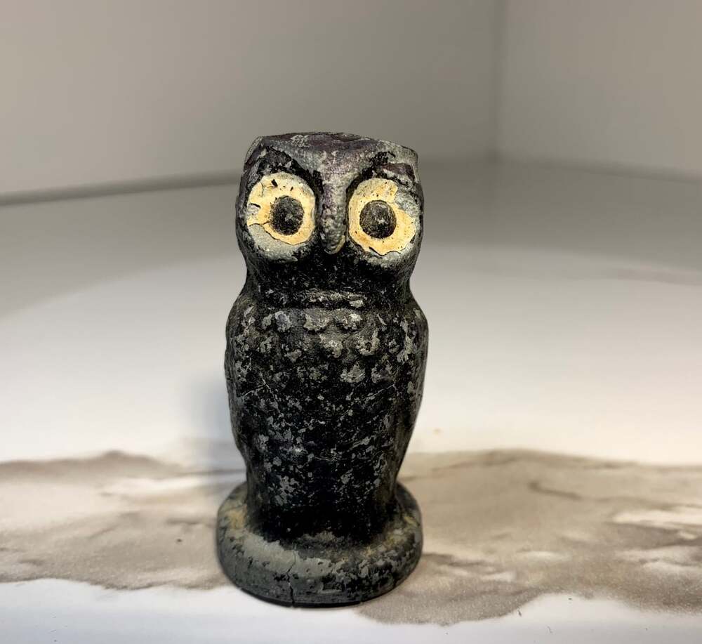 Cast Iron Antique Owl Paperweight black